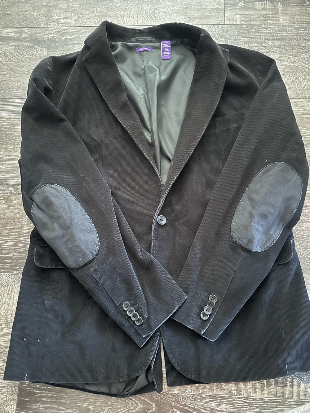 Source Unknown Black Corduroy Blazer with Elbow Patches